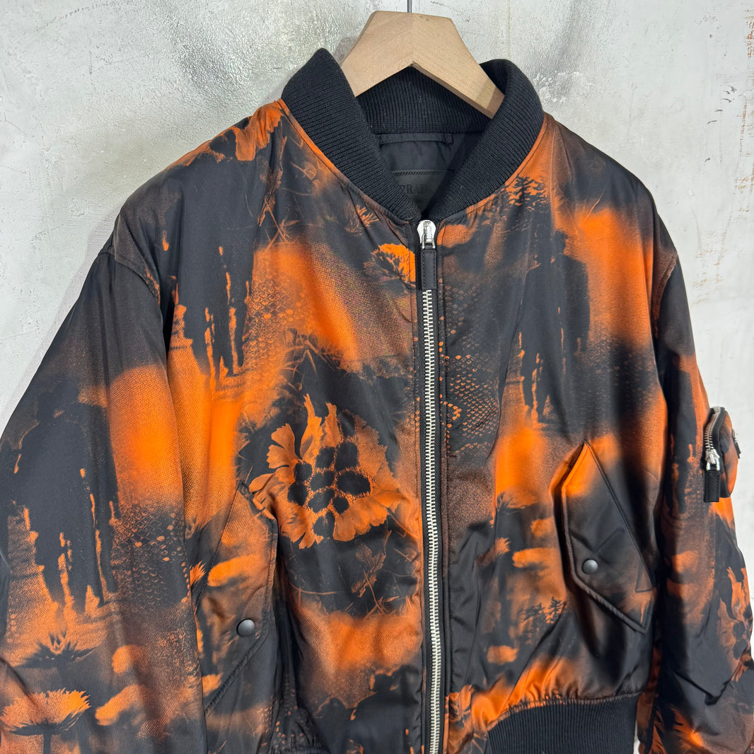 Prada Orange Raf Renylon Bomber Jacket