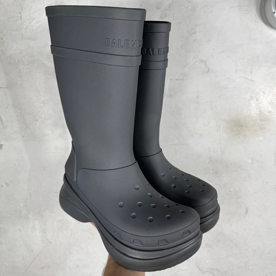 Balenciaga Rubber Grey Croc Boots