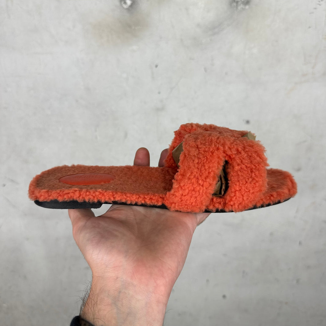 Hermes Fuzzy Oran Sandals