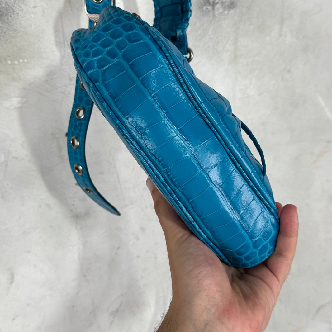 Balenciaga Embossed Croc Cagole Bag