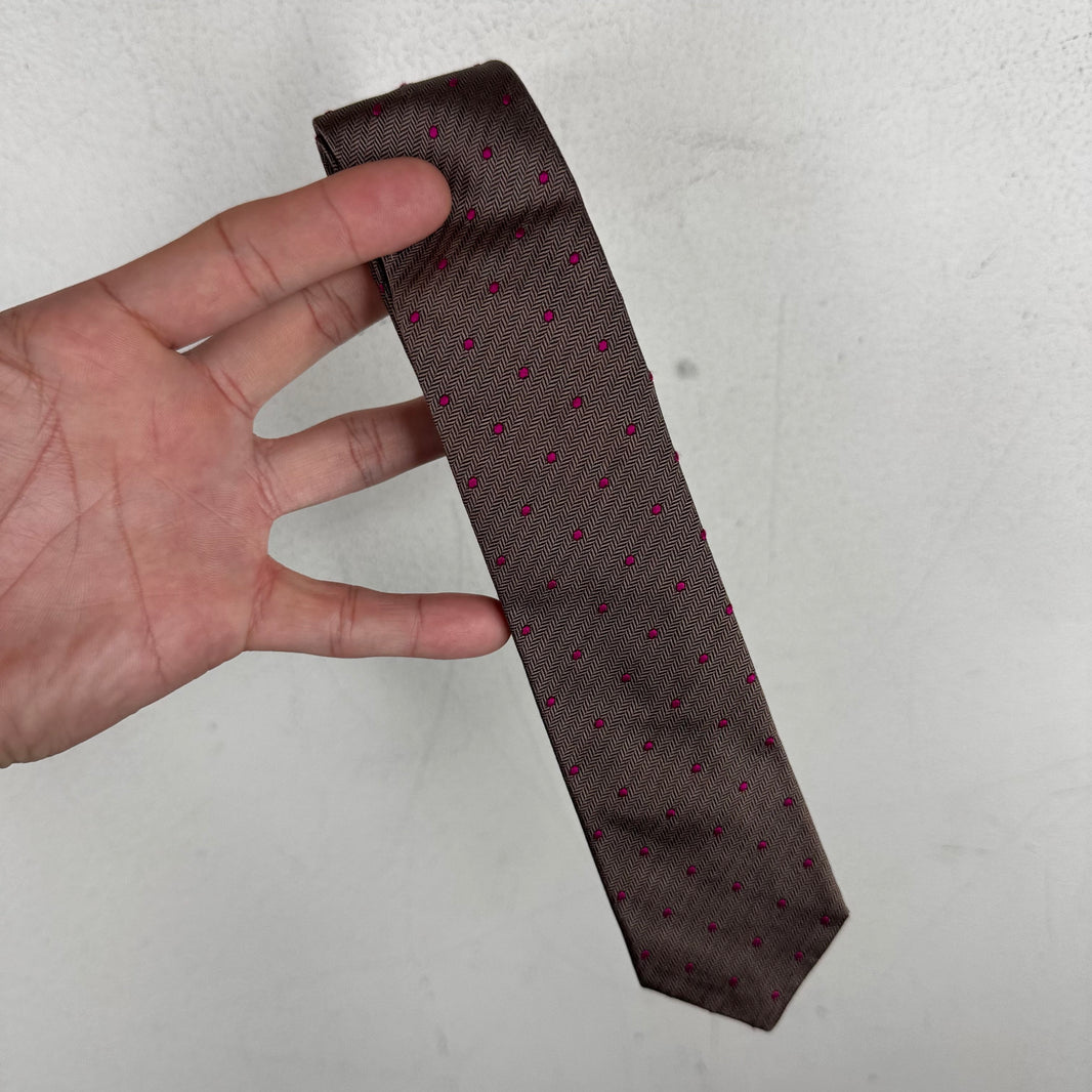 Jil Sander Pink Polka Dot Tie