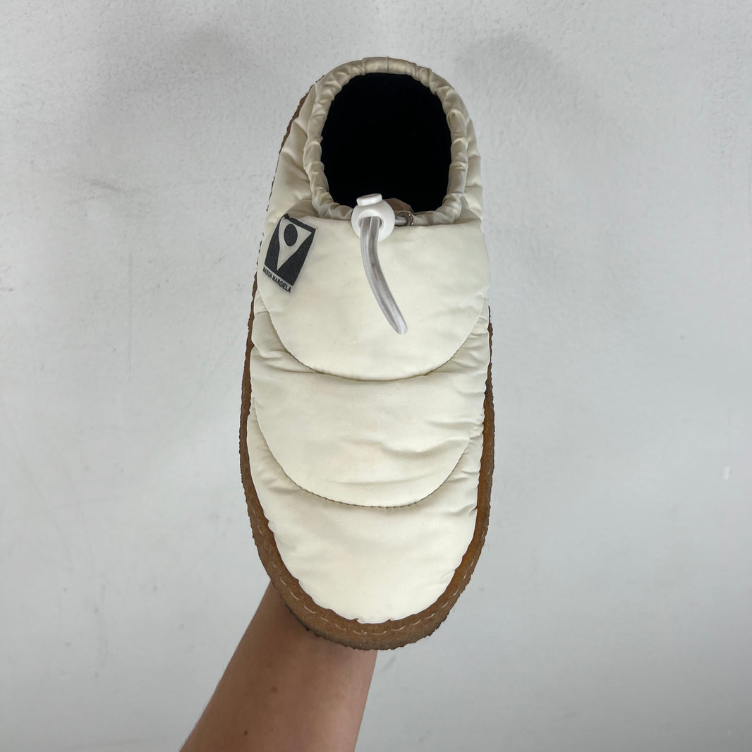 Margiela White Puffer Crepe Slip On Mules