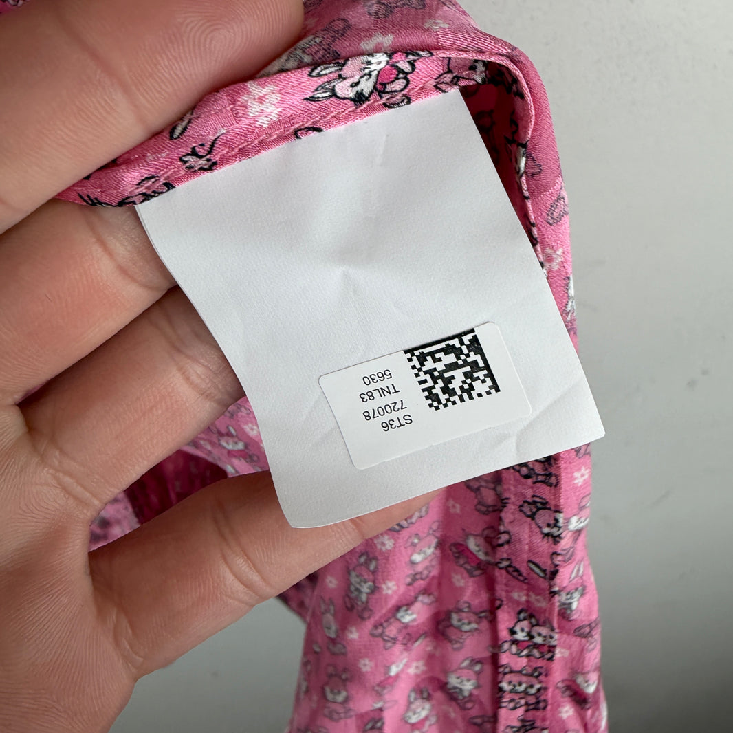 Balenciaga Sample AOP Bunny Hidden Logo Sleeveless SIlk T-Shirt