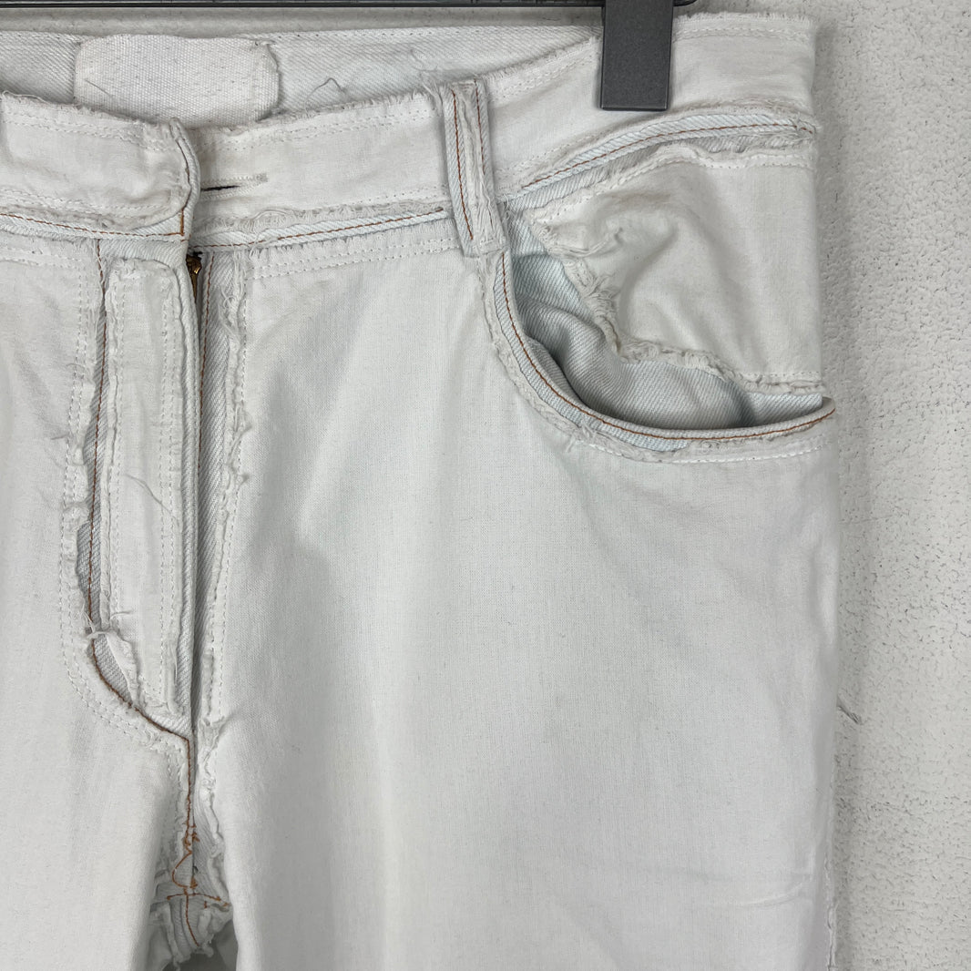 Margiela White Distressed Inside Out Jeans