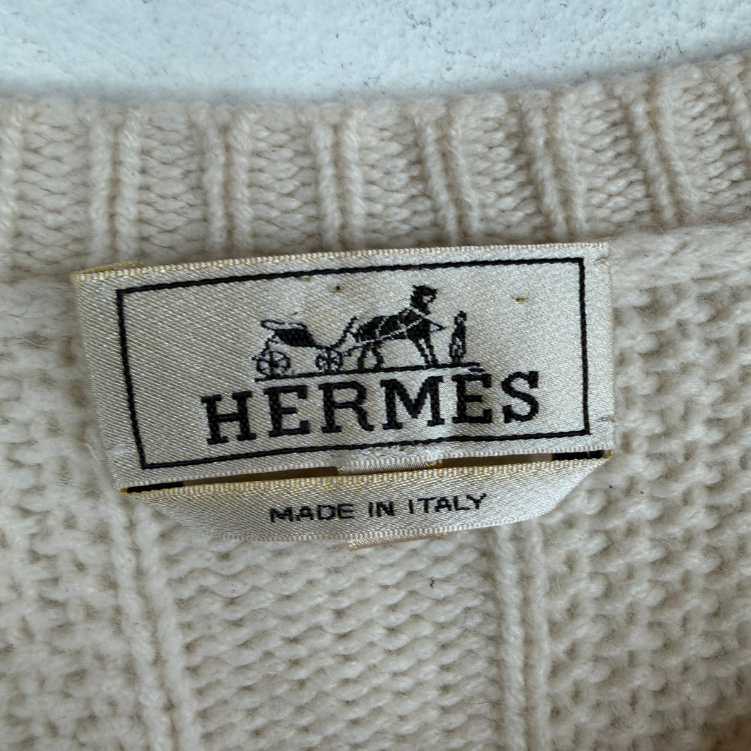 Hermes Beige Cashmere Knit Sweater