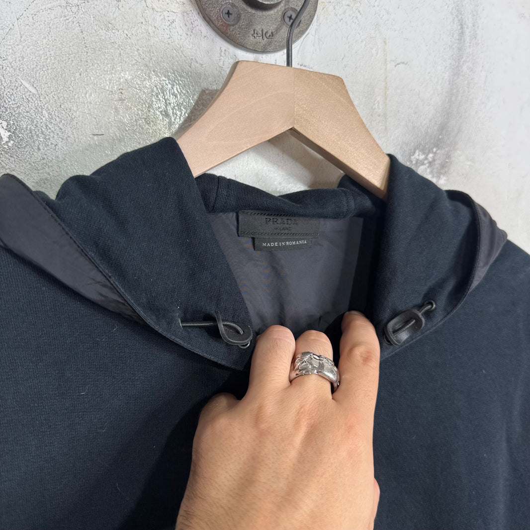 Prada Nylon Hooded Zip Hoodie