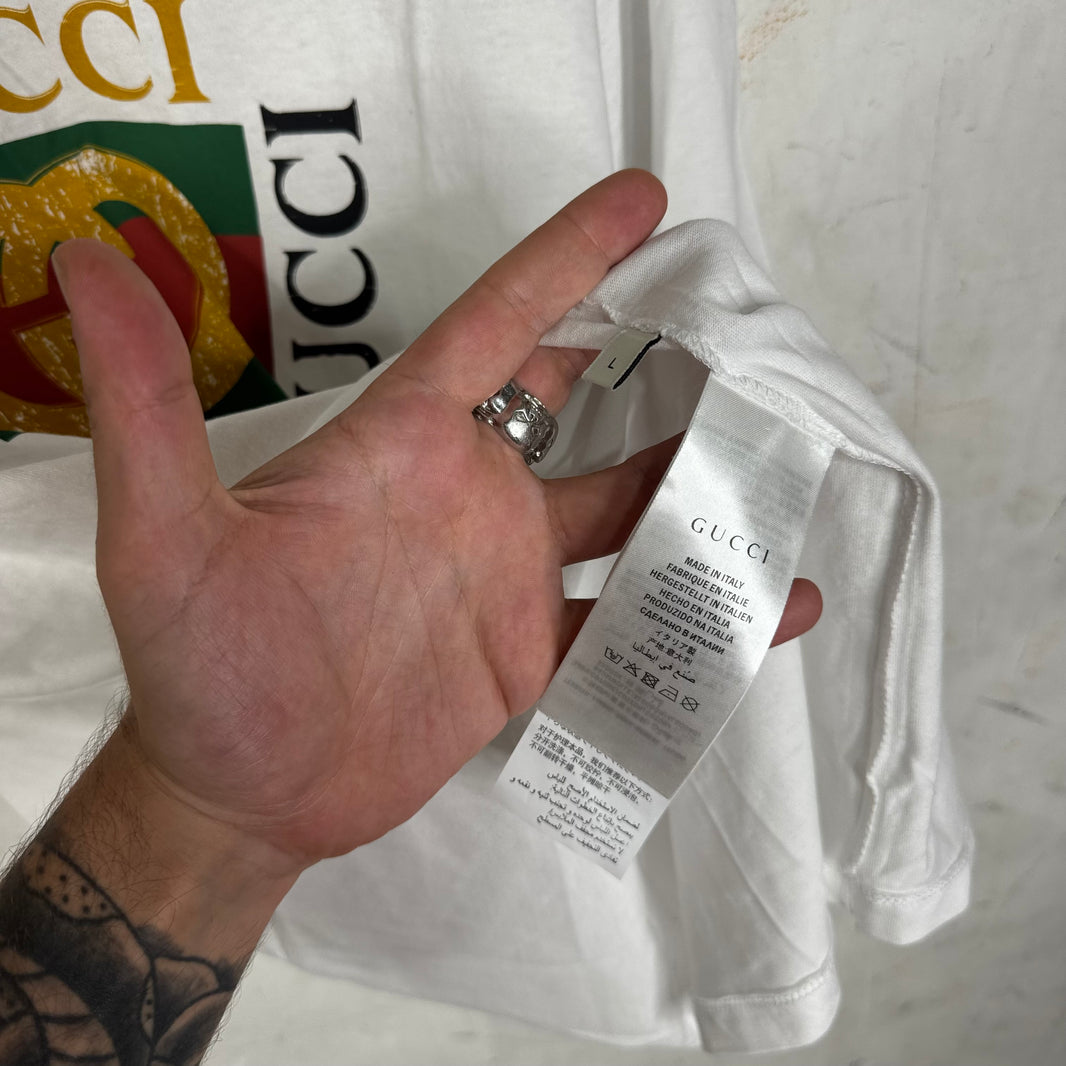 Gucci White Bootleg Logo T-Shirt