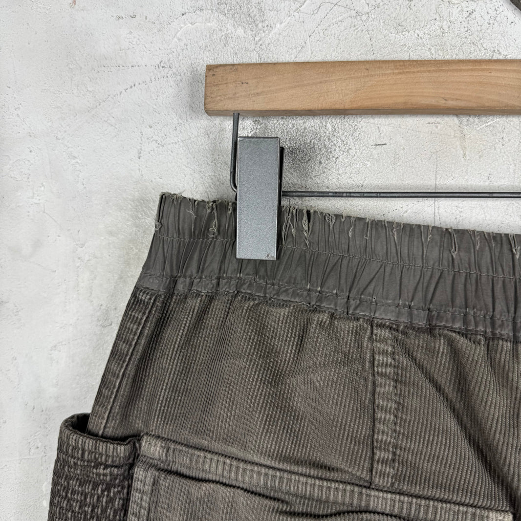 DRKSHDW Grey Corduroy Creatch Cargos