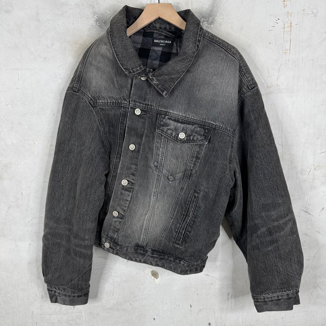 Balenciaga Asymmetrical Lined Denim Jacket