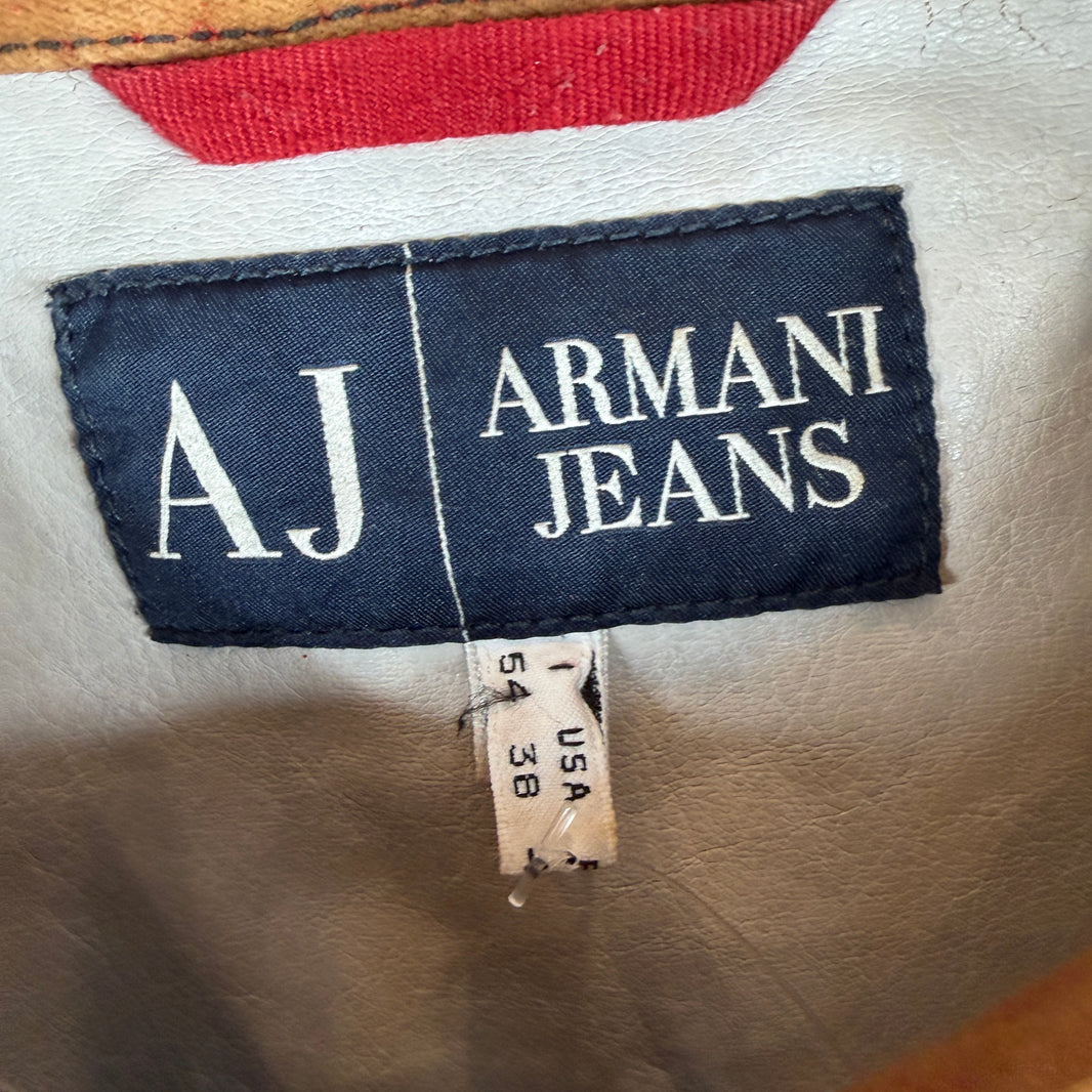 Armani Jeans Leather Split Biker Jacket