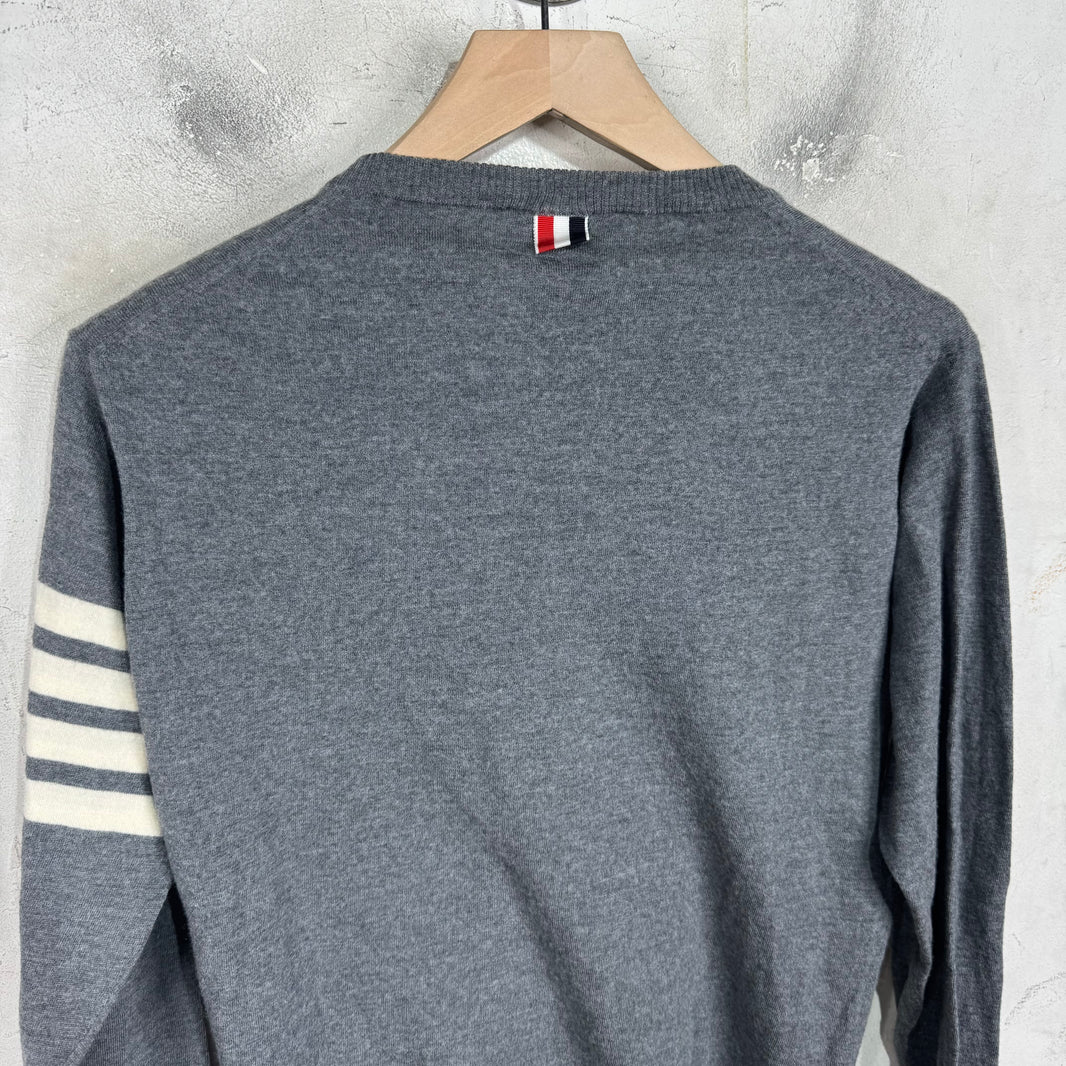 Thom Browne Grey Thin Striped Sweater