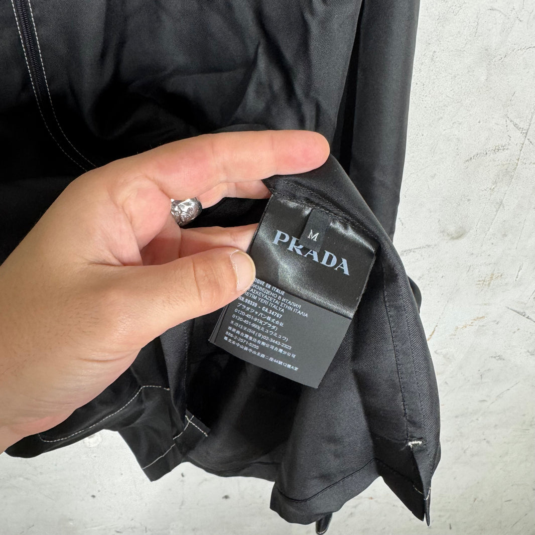 Prada Viscose Constrast Stitch Zip Shirt