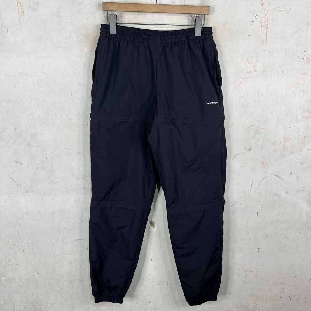 Balenciaga Black Logo Convertible Track Pants