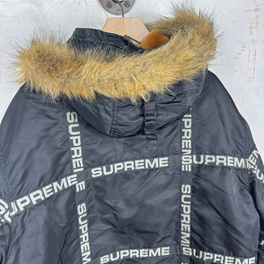 Supreme AW18 Nylon Logo Tape N-3B Parka