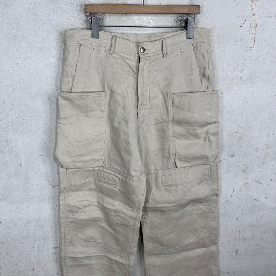 Rick Owens Hollywood Beige Linen Stefan Cargos