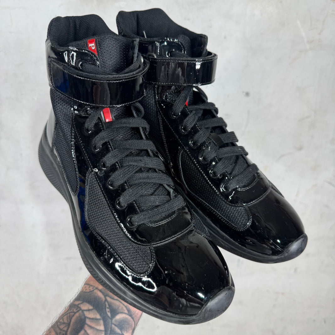 Prada Patent Triple Black High Americas Cup