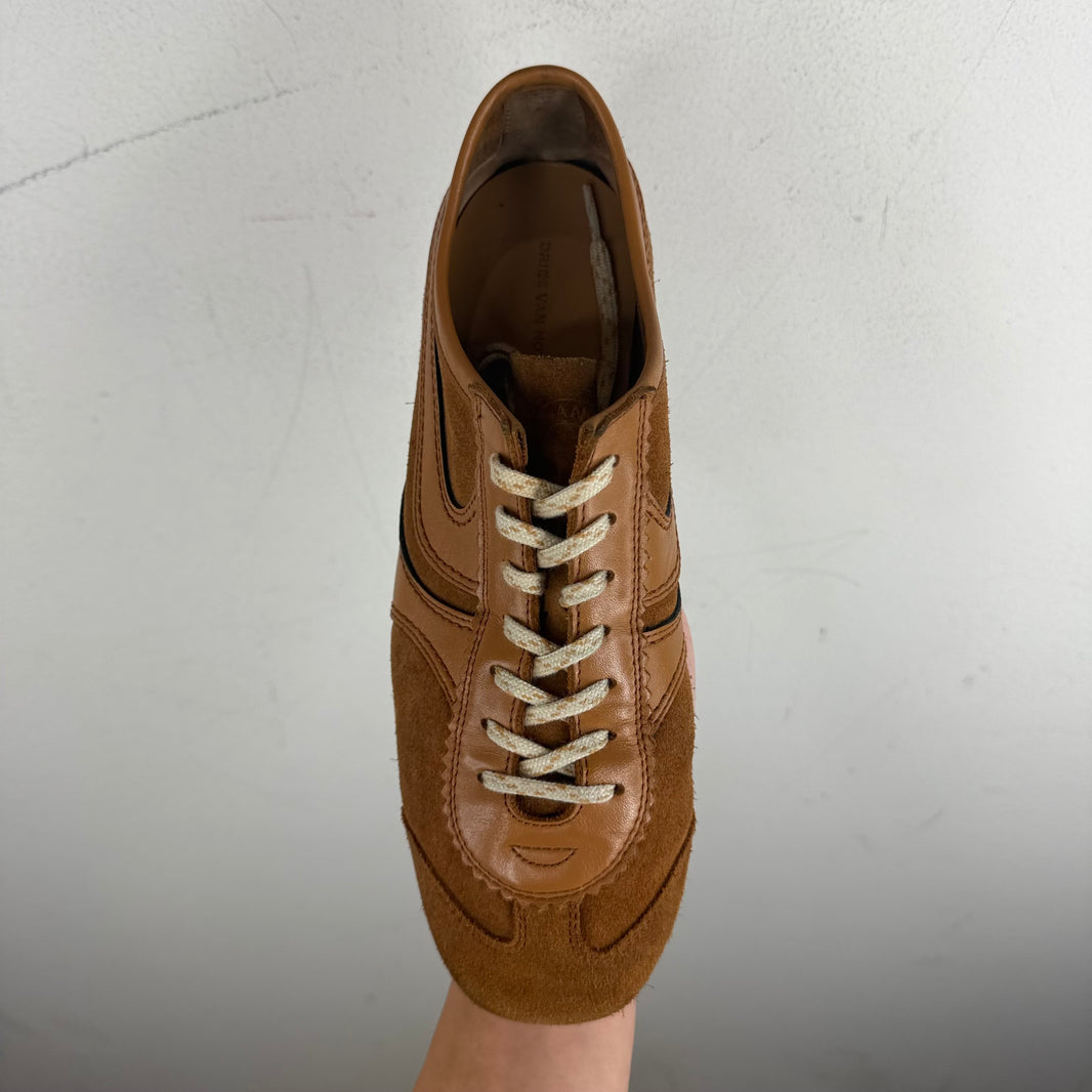 Dries Van Noten Brown Leather Driver Sneakers