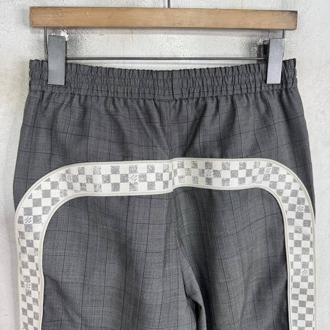 Louis Vuitton Tartan Leather Paneled Damier Pants