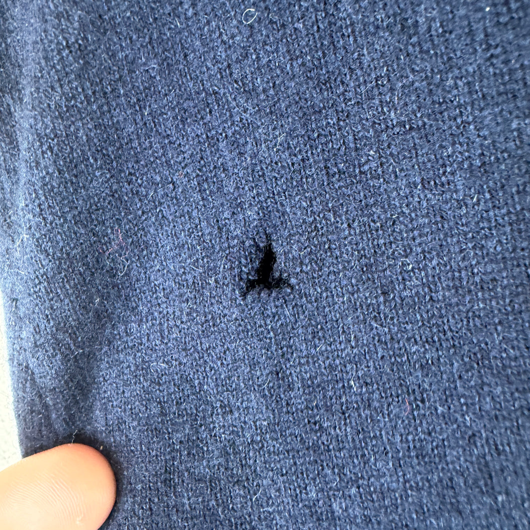 RRL Navy V-Neck Cashmere Sweater