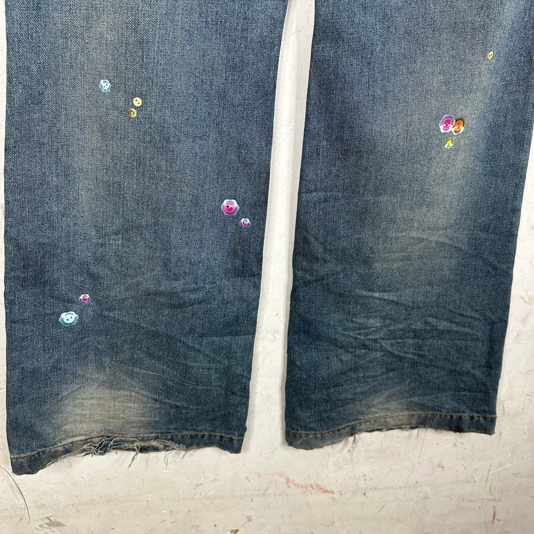 Acne Studios Sticker Floragatan Flared Jeans