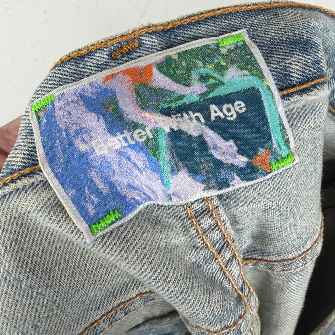 Better With Age Repaired Patched Jeans