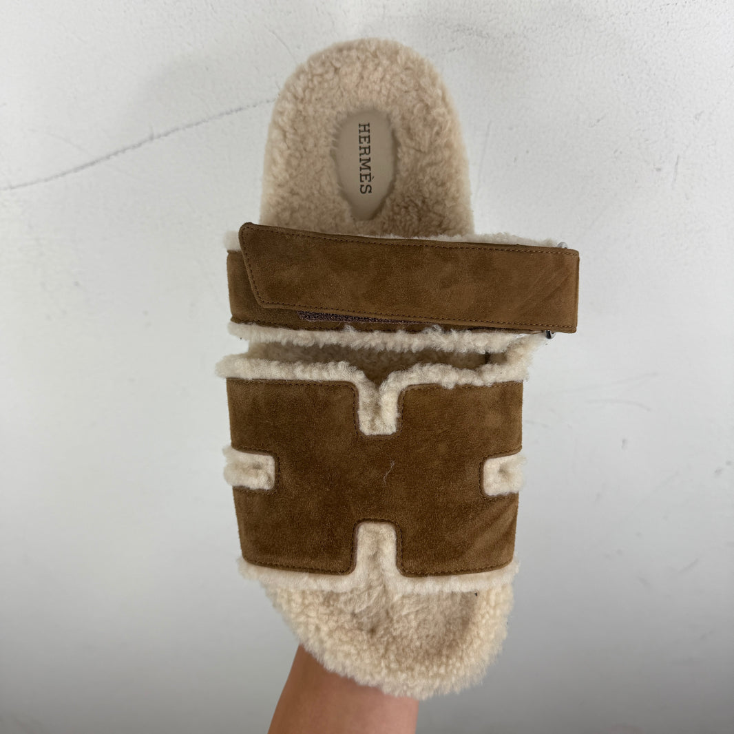 Hermes Shearling Chypre Slides