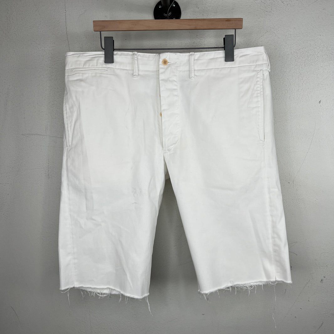 RRL White Cropped Shorts