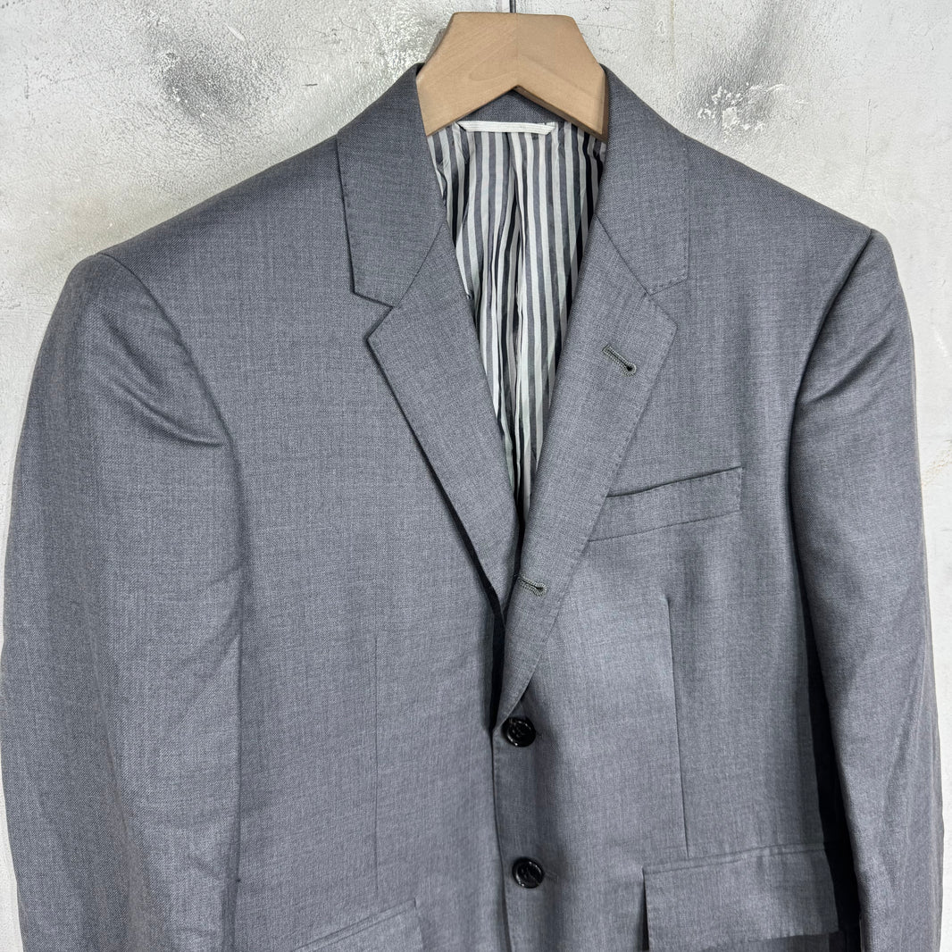 Thom Browne Grey 2-Button Blazer
