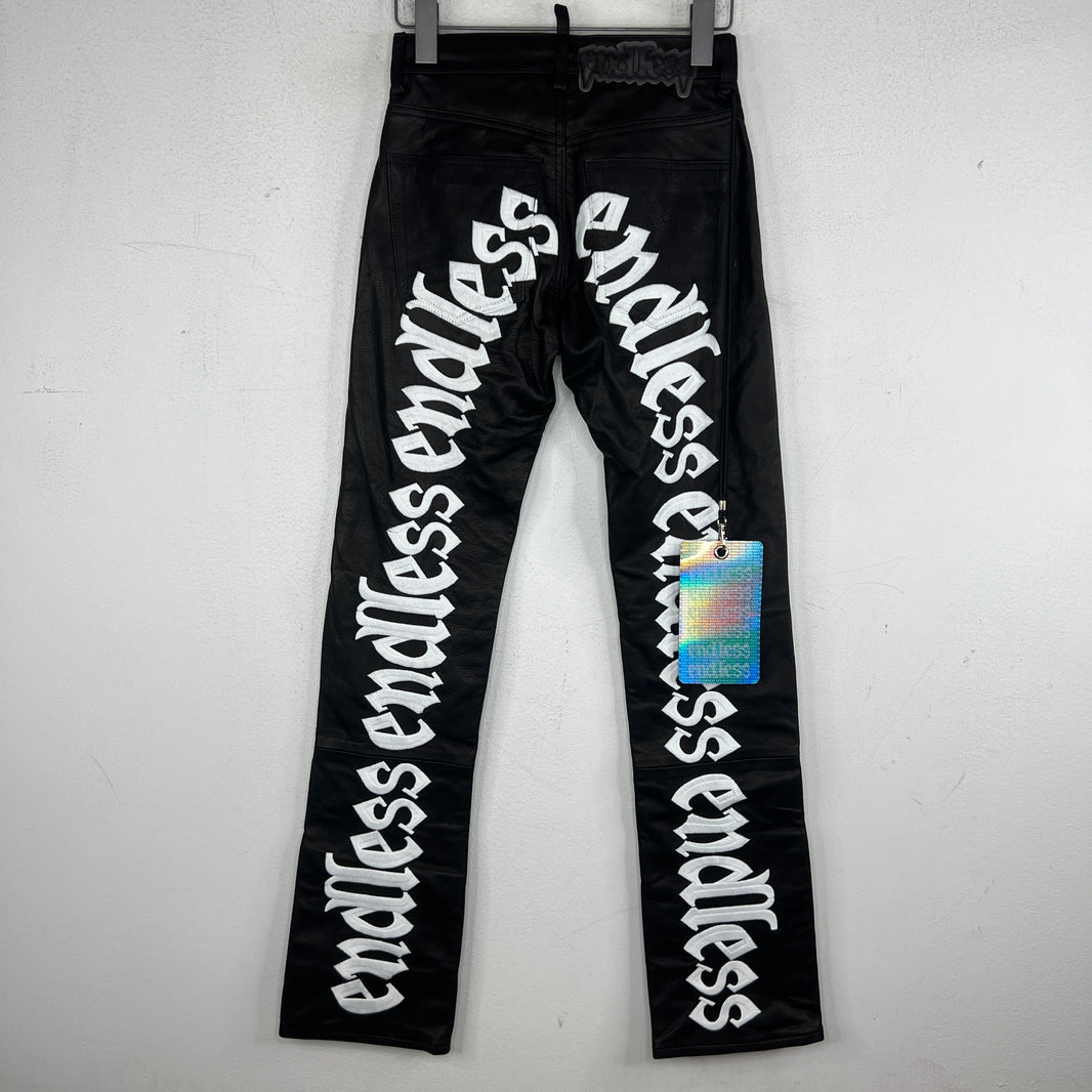 Endless Denim Black/White Leather Pants