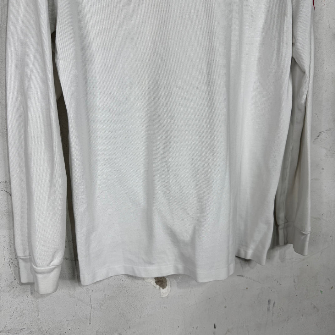 Ralph Lauren White Red Big Pony #3 L/S Polo