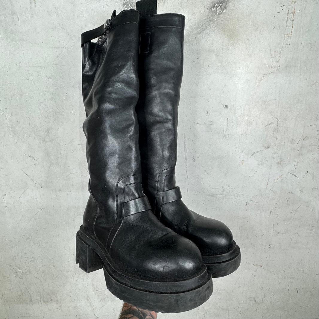 Rick Owens Mid Top Leather Bogun Boots