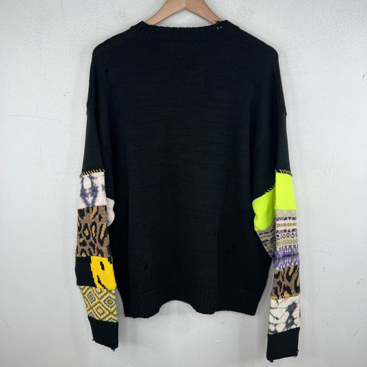Kapital Patchwork Sleeve Knit Sweater
