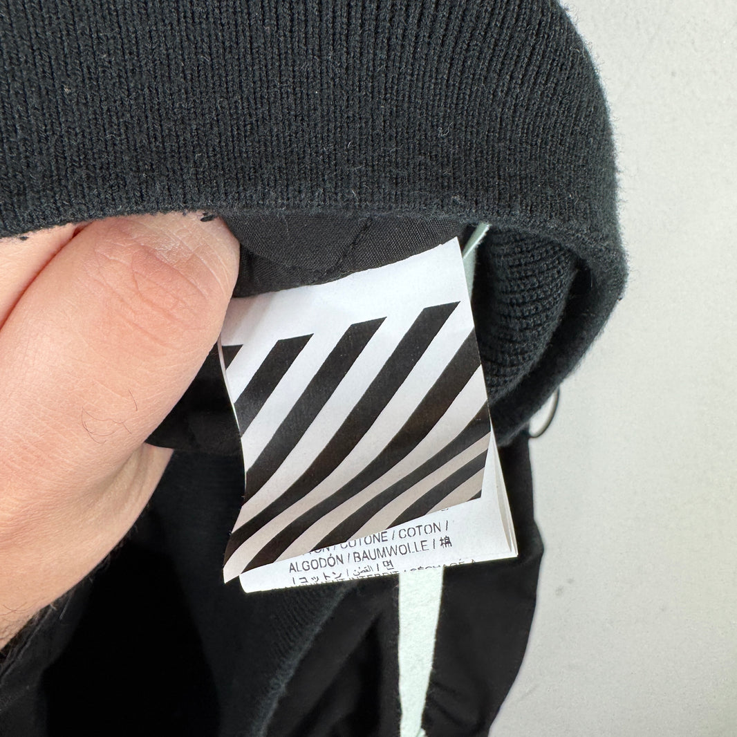 Off White Black Hooded Bomber Jacket