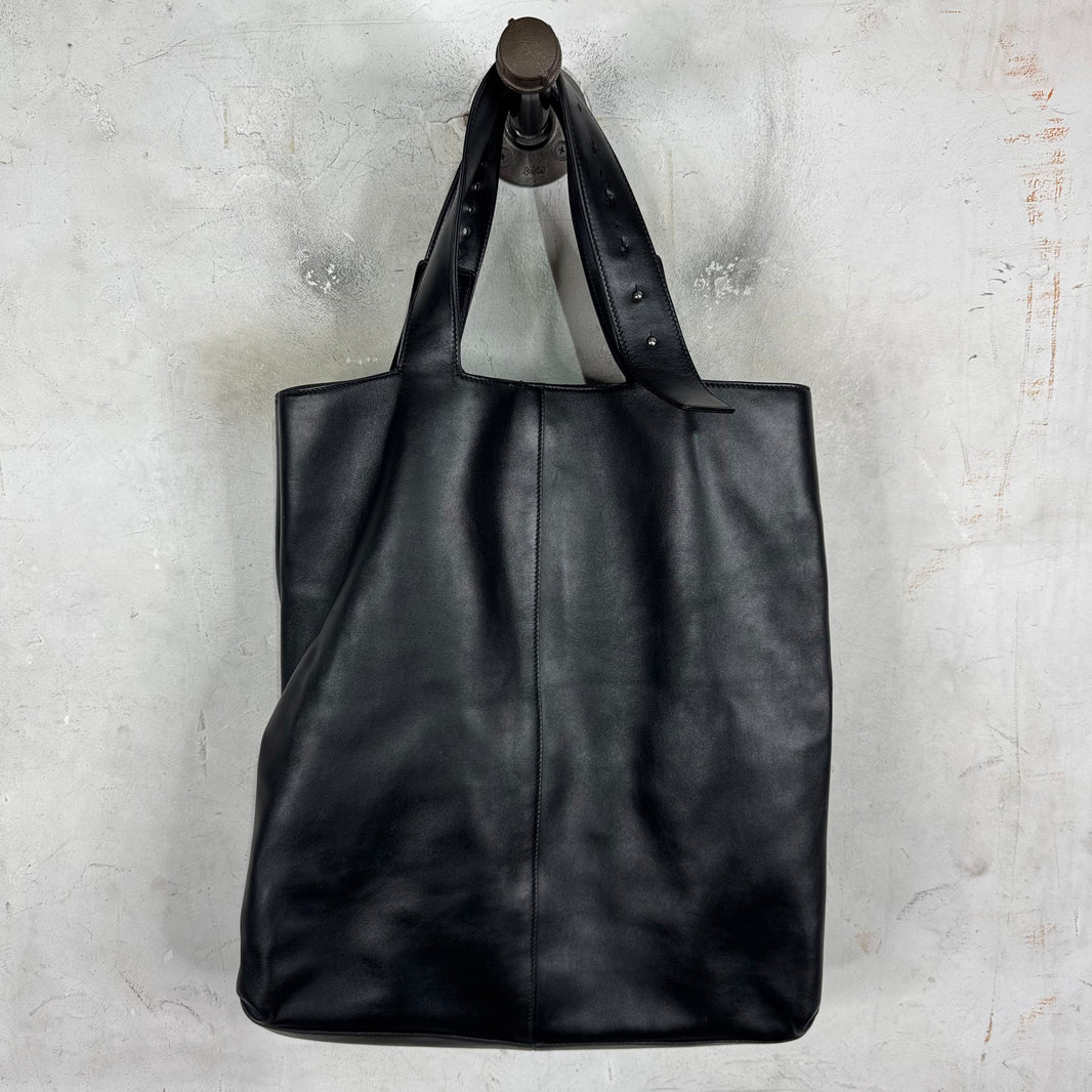 Balenciaga Badged Cowhide Leather Tote Bag