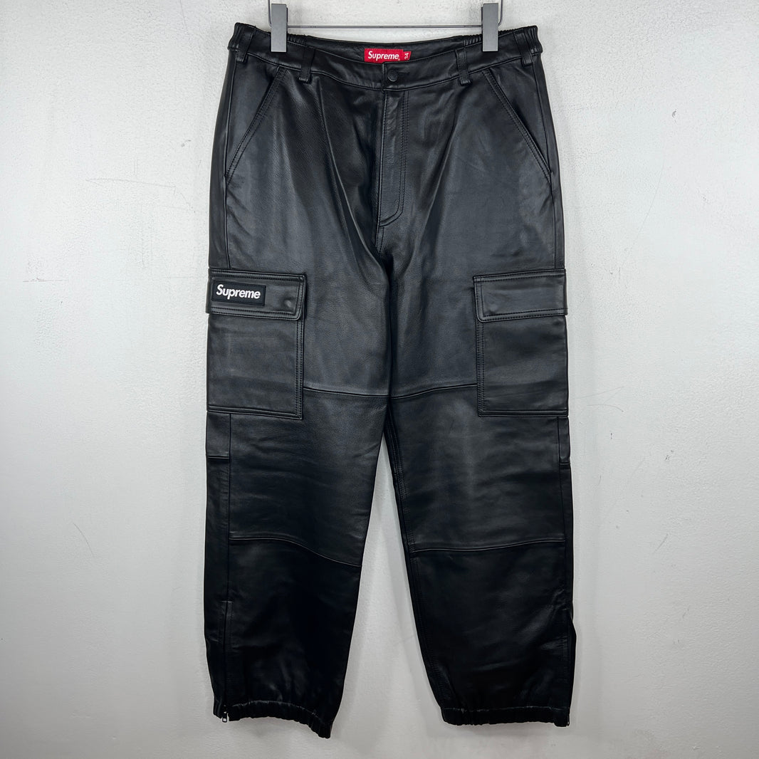 Supreme Black Leather Cargo Pants