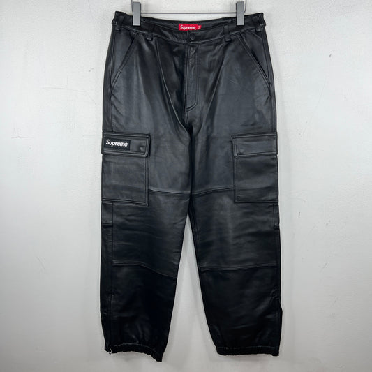 Supreme Black Leather Cargo Pants