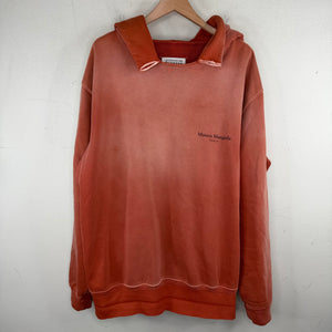 Margiela Orange Overdye Distressed Hoodie