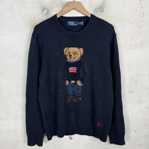 Ralph Lauren Navy Polo Bear Sweater
