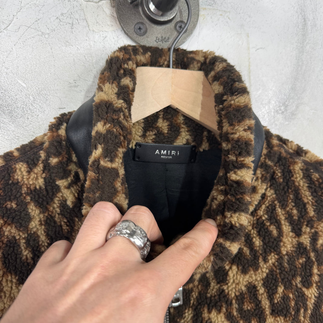 Amiri Leopard Fleece Jacket