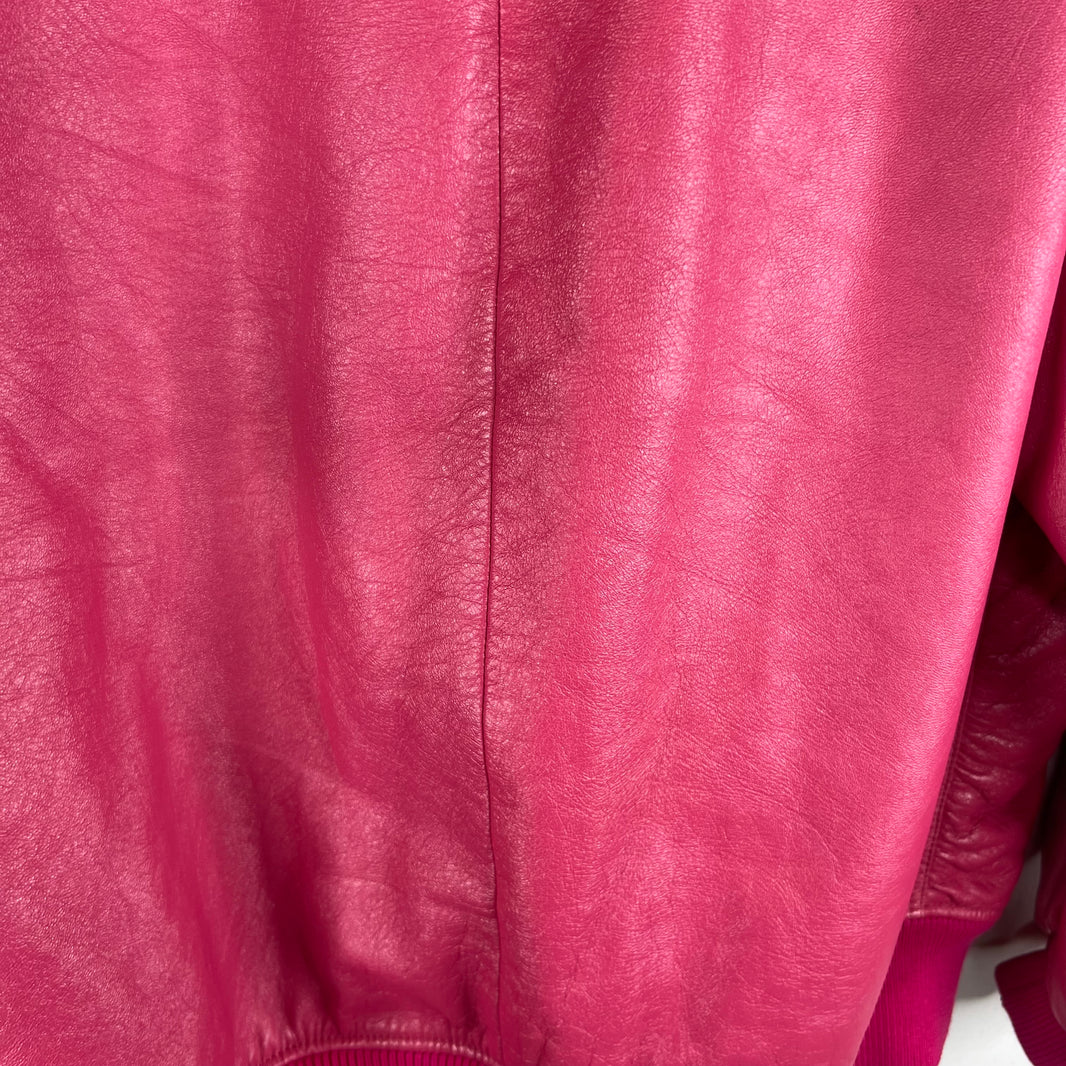 Prada Pink Oversized Nappa Leather Bomber Jacket