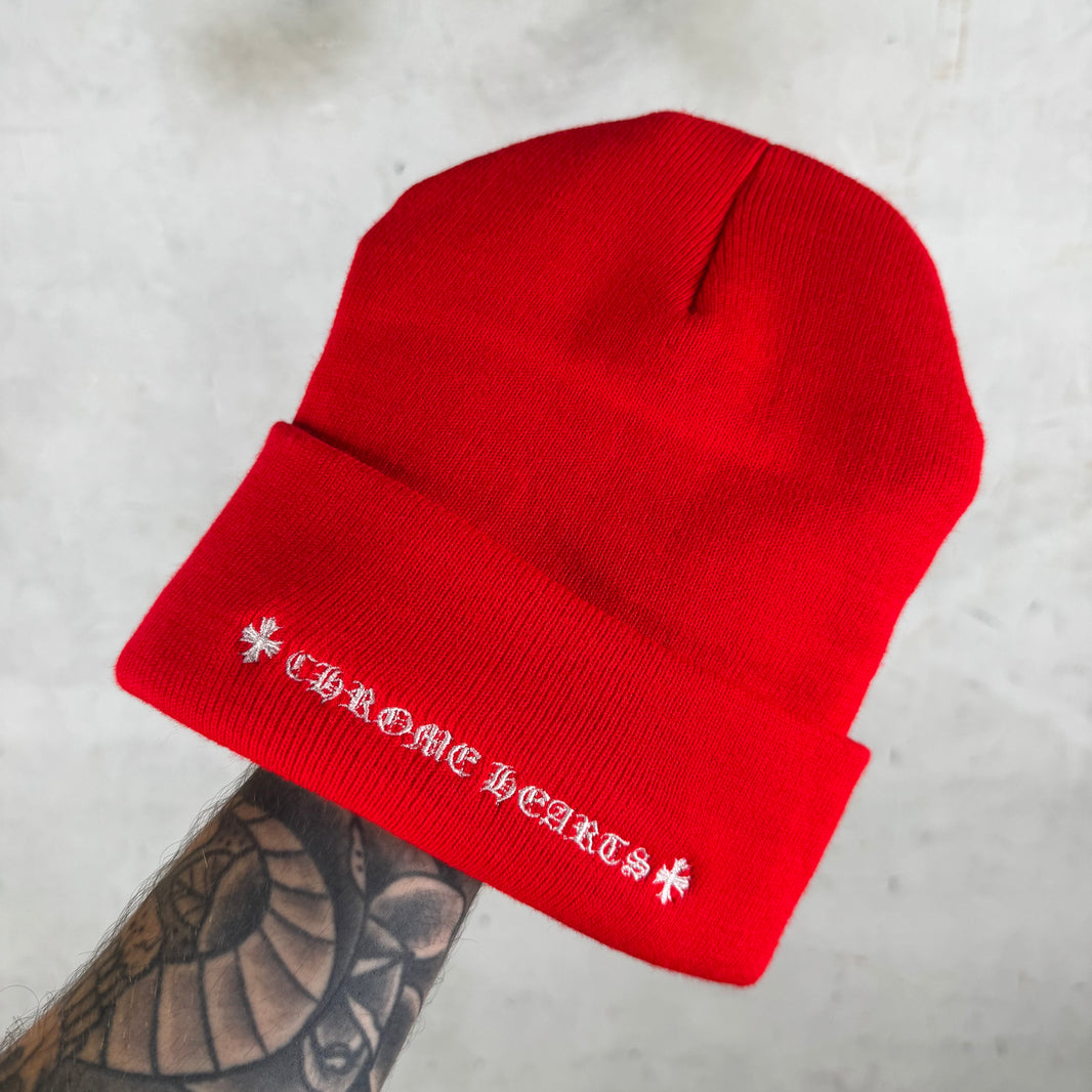 Chrome Hearts CH Red Beanie