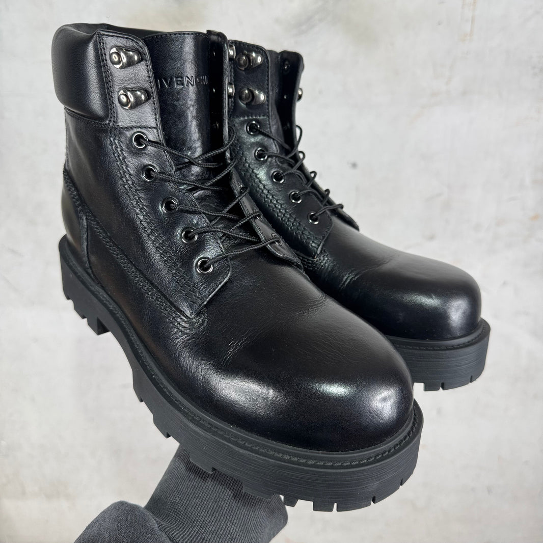 Givenchy Black Leather Work Boots