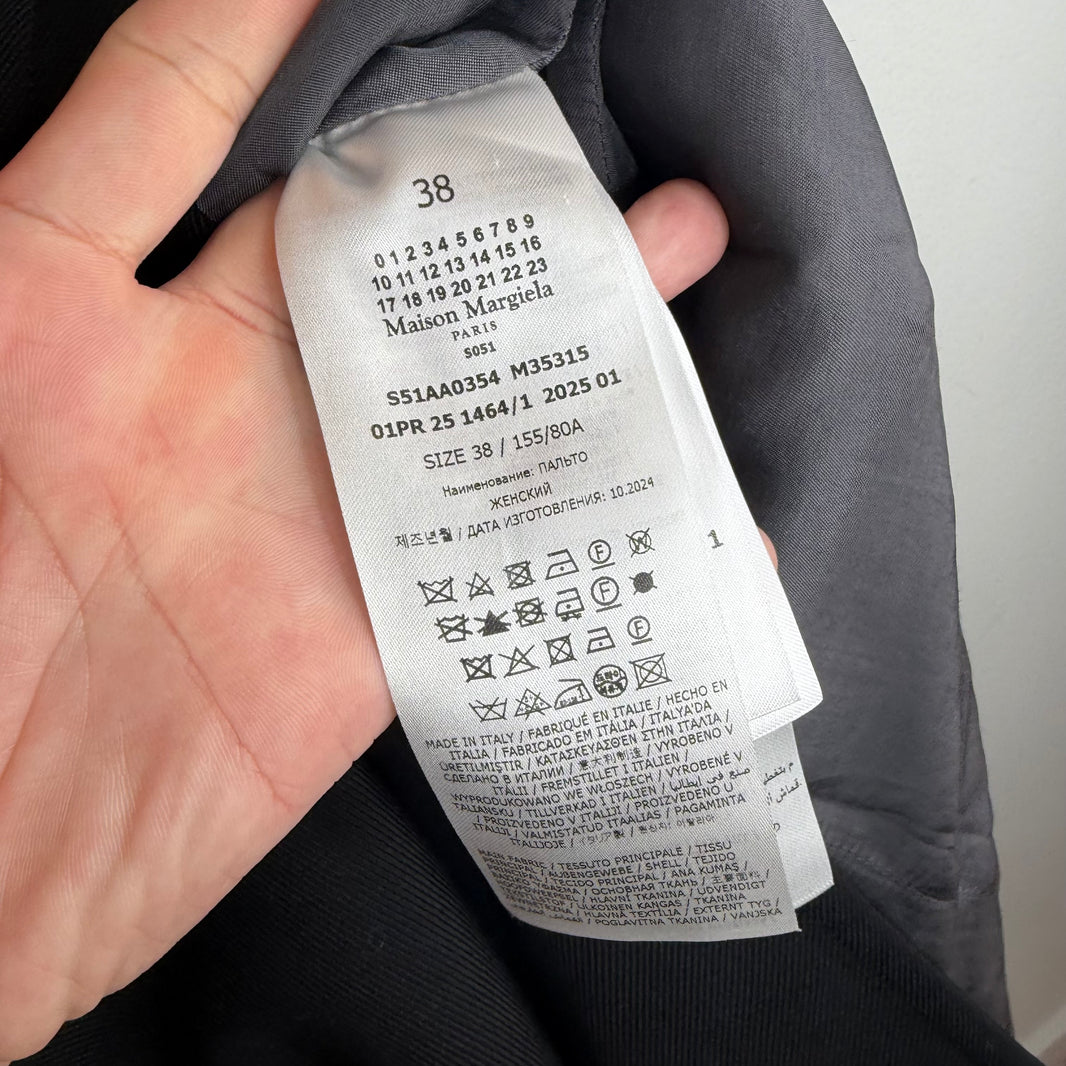 Margiela Black Strap Cuff Trench Coat