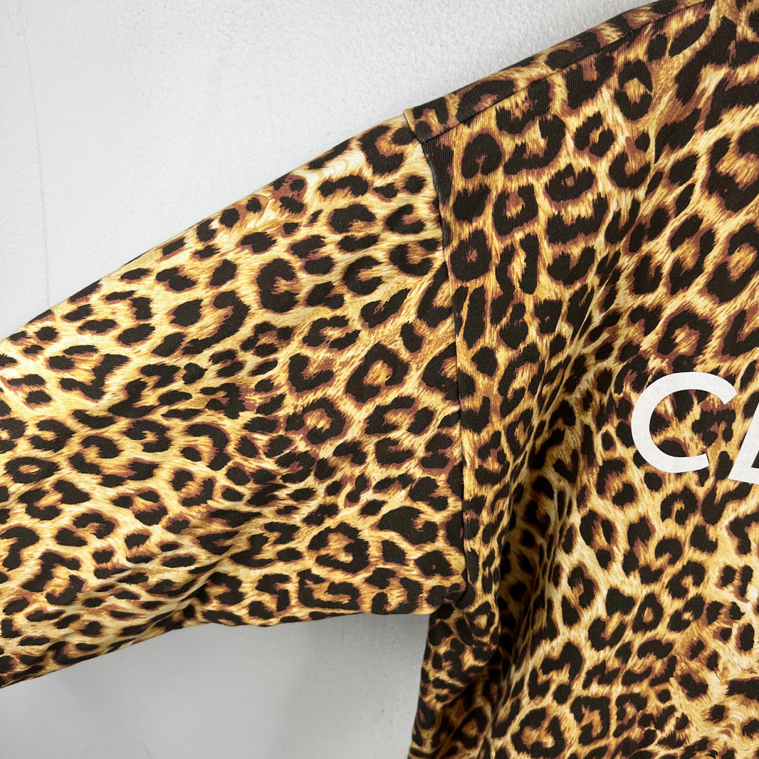 Celine Leopard Spell Out Logo Hoodie