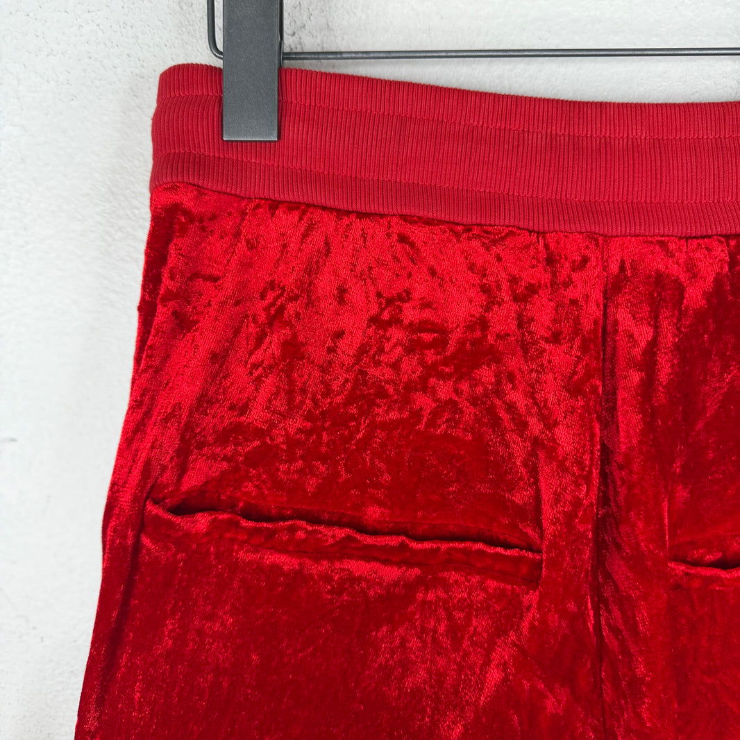 Balmain Red Velour Track Pants