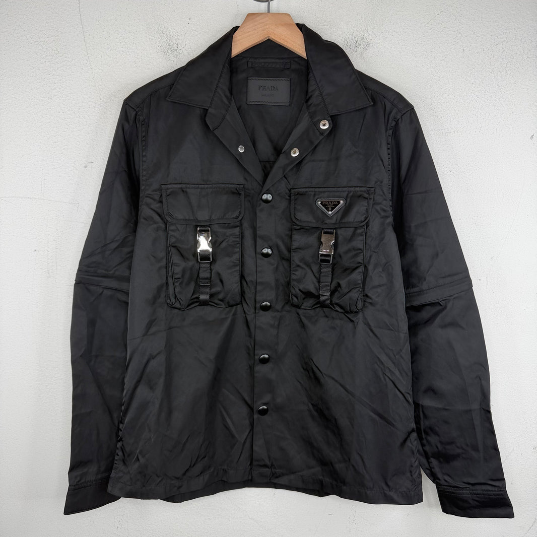 Prada Re-Nylon Convertible Cargo Snap Button Shirt