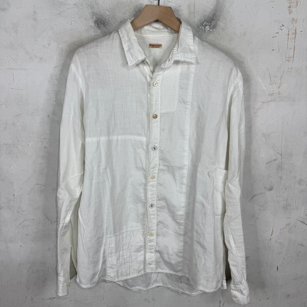 Kapital Patchwork Multi Button Linen Shirt
