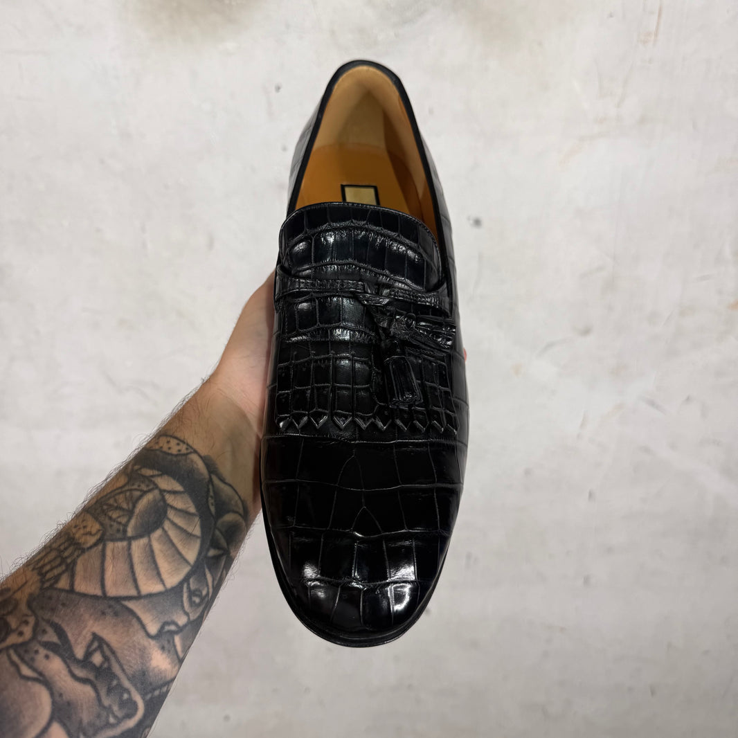 Gucci Croc Tasseled Loafers DS