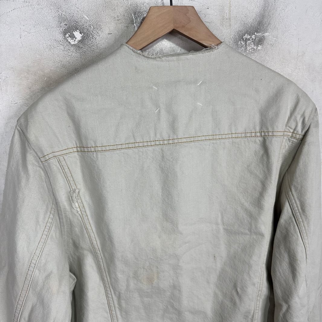 Margiela Beige Cut Collar Denim Jacket