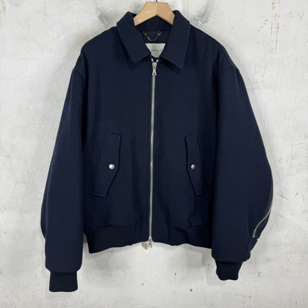 Dries Van Noten Back Zip Wool Bomber